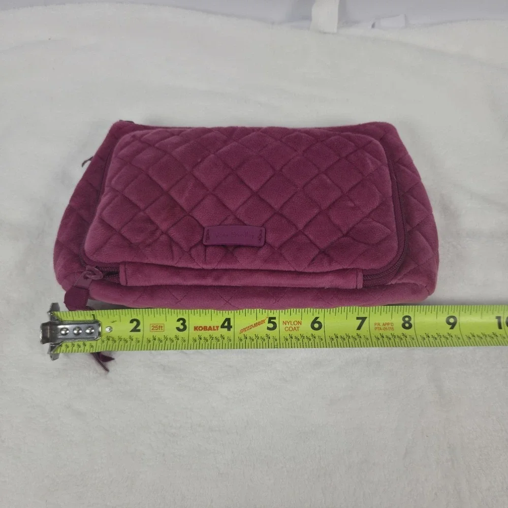 Vera Bradley‎ Compact Organizer Magenta Pink velvet case Makeup Zippered